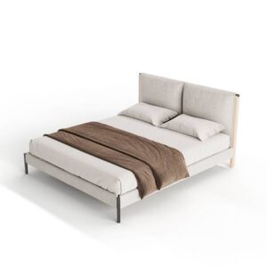 A 3d illustration of a comfortable bed on a white background