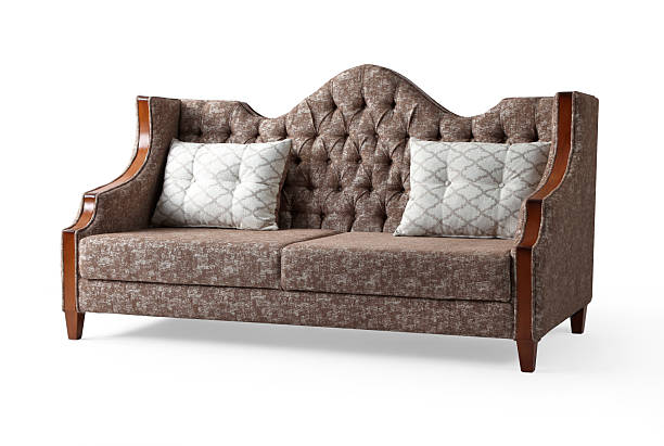 Classic sofa isolated on white background . front view